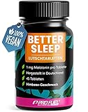 Melatonin Lutschtabletten 45x - leckerer Himbeere-Geschmack - 1mg Melatonin pro Tablette + Magnesium, L-Theanin und Glycin - zuckerfrei gesüßt, 100% vegan - Vorrat für 3 Monate - BETTER SLEE