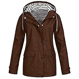 Caixunkun Women's Hooded Packable Long Sleeves Zip Up Down Lightweight Jacket(Brown, M)