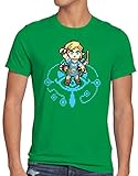 A.N.T. Wild Link Herren T-Shirt The Breath of SNES Ocarina, Größe:3XL, Farbe:Grü