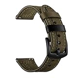 Home CNLXDSB Lederarmband for Huawei Uhr GT 2 Smart Strap for Samsung Galaxy Uhr 46mm 42mm Armband Armbanduhrband 22mm 20mm Lederarmband (Band Color : Green, Band Width : 22mm)