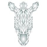 Zebra Schablone – 25.4 x 35.6 cm – wiederverwendbare geometrische Dekoration afrikanische Wildtiere Kopf Wandschablone – Verwendung für Papierprojekte, Scrapbook, Tagebuch, Wände, Glas, Holz usw