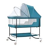 LIUQIANQIAN Tragbares Beistellbett, Multifunktionales Reisebett, Neigungsverstellung, Belüftete Seitenwände, Stabile Struktur, Moskitonetz, Zustellbett für Babys Von Der Geburt Bis 18 Kg