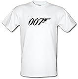 James Bond 007 T-Shirt aus schwerer Baumwolle, Gr. S - XXL, weiß, L