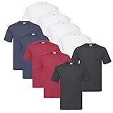 Fruit of the Loom 10 T Shirts Valueweight T Rundhals S M L XL XXL 3XL 4XL 5XL Übergröße Diverse Farbsets auswählb