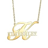 Personalisierte Namenskette Benutzerdefinierte Gravur Anfangsbuchstaben Halskette Typenschild Anhänger Weihnachten Personalisierte Schmuck Geschenk für Frauen M