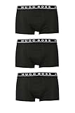 BOSS Herren Trunk 3P CO/EL Dreier-Pack Boxershorts aus Stretch-Baumwolle mit Logo am Bund,XL,Schw