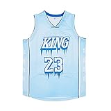 Youth's King #23 James Basketball Jersey High School BlueT-Shirt Hiphop S-3XL Stitched Logo/Team N