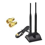 Eightwood WiFi Antenne 2.4G / 5.8G Dual Frequency Magnetic 6dBi RP-SMA Adapter 2m Verlängerungskabel für WLAN PCI WiFi Karten Wirelesse Router Bluetooth TP-Link Dlink MEHRWEG