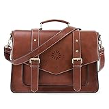 ECOSUSI Umhängetasche Damen Vintage Laptoptasche 15,6 Zoll Schultertaschen Arbeitstasche Handtasche B