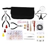 Pssopp Schmuckzangen-Set, Schmuckherstellungs-Set Halskette Kette Offener Ring-Kit für Schmuckperlen Schneiden Verpackung und DIY Bastelb