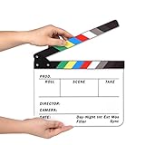AFAITH 9.6' x 11.7 ' Acryl Clapboard Schindel Dry Erase Director Film-Film Clapper Board Slate mit Farbe Sticks (Farbe)