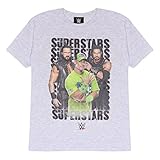 WWE Drew McIntyre, John Cena, Roman Reigns Superstars Jungen-T-Shirt Heather Grey 158 | Wrestlemania Kids Tee, Geschenkidee für Jung