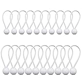 Trsnzul Planenspanner Weiß 20 Stück Spanngummi mit Kugel Zelt Gummispanner mit Kugel Planengummi Zeltgummi Expanderschlingen Spanngurte Gummi Bungee Cords für Banner Planen Z