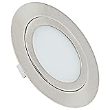 LED Möbeleinbaustrahler 12V ultra flach 1 x 3W Einbauspot Hanna 190lm inkl. LED Trafo und Mini Verteiler 3000K Warmweiß Lochausschnitt: 55 bis 60
