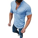 Xiart Sportshirt Herren Hochwertige Pullover Bluse Basic Tshirt Longshirt mädchen elegant Oversize Oberteile Jugendliche Shirt Hemd mit Rundhalsausschnitt T Shirt T Shirts M