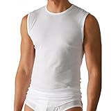 2er Pack Mey Herren Shirt – Größe 7 – Weiß – Unterhemd mit Rundhals-Ausschnitt – Ohne Arm - Pima Baumwolle supergekämmt – 2801 Nob