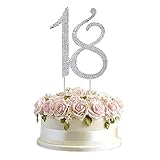 18 Number Strass Cake Topper, 18. Geburtstagstorte Dekoration, 18. Jahrestag Kuchendekoration, verwendet für 18. Geburtstagsfeier, Jubiläumsfeier Dek