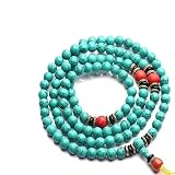 Türkis Quaste Armband Healing 108 buddhistische Gebet Mala Perlen Halskette Baum des Lebens Anhänger jewelry7 Chakra-Korn-Armband, Halskette (Color : 1)