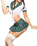 Damen Sexy Minirock Babydoll Nachtwäsche Cosplay Schulmädchen Kostüm Kleid Dessous Reizwäsche Erotik Babydoll Schlafanzüge Minirock Schulmädche D