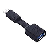 kingko® USB C 3.1 Typ C Buchse auf USB 3.0 Kabel Adapter OTG Daten Sync Ladegerät Aufladung Weiß Gelb Grün Blau Schwarz (Schwarz)