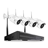 FMOGG Poe Home Security Camera System 4Ch Nvr Recorder Indoor Outdoor Ip Cam Power Over Ethernet,Einfacher Mobiler Zugriff Mit App Alert Security CCTV System Nvr & Ip Kameras Outdoor ，1080