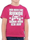 Statement Sprüche Kinder - Nur noch eine Runde - 140 (9/11 Jahre) - Fuchsia - Kinder Tshirt 152 zocken - F130K - Kinder Tshirts und T-Shirt für Jung