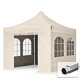 TOOLPORT Faltzelt Faltpavillon Professional 3x3 m mit 4 Seitenteilen - ALU Pavillon Partyzelt in C