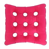 BOLORAMO Air Sitzkissen, Stuhlkissen Hochwertige Stoffe 48 X 48 cm / 19 X 19 Zoll Konkaves Konvexes Belüftungsdesign für Bürorollstuhl, Reisen, Autos(Quadratisches Kissen rosarot)