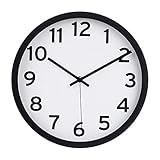 Amazon Basics – Wanduhr, Zahlen-Design, 30,5 cm, schw