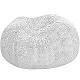 YAHAO Big Sitzsäcke für Erwachsene,Stuhlkissen 7ft Riesen Pelz Sitzsack Abdeckung Wohnzimmermöbel Große Runde Weiche Flauschige Kunstpelz Sitzsack Schlafsofa Abdeckung (ohne Füllstoff),W