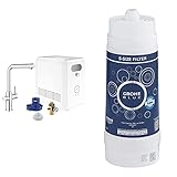 GROHE GROHE Blue Professional | Küchenarmaturen - L-Auslauf Set | chrom | 31326002 & Blue Accessories für die Küche | Filter S-Size, 600 Liter, BWT Austauschfilter für GROHE Blue Systeme | 40404001