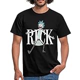Spreadshirt Rick & Morty Rick Sanchez Schriftzug weiß Männer T-Shirt, 4XL, Schw