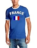 Frankreich T-Shirt Ringer Blau, Gr.XL