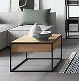 LCSA Couchtisch Couchtisch Beistelltisch 60x60cm Artisan Eiche schwarz grifflos Modern W