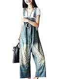 Youlee Damen Sommer Breites Bein Hose Denim Latzhose Overall Hosen Style 1 B