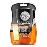 Veet for Men Dusch-Haarentfernungscreme Power Effect – Schnelle & effektive Haarentfernung für Männer in nur 3-6 Minuten – 1 x 150 ml Tube mit Schw