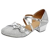 RMBLYfeiye Mädchen Mode Tanzschuhe Prinzessin Schuhe Kinder Weiche Sohlen Latein Schuhe Kinder Bow-knot Glitzer Latein Ballsaal S
