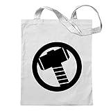 Kiwistar Mjölnir - Thors Hammer Tragetasche Baumwolltasche Stoffbeutel Umhängetasche Langer Henk