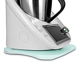 thermoBase Premium Gleitbrett aus holz/Inwood/für Thermomix TM6/TM5/2 Teflon-Gleitsohlen/2 Gummistoppern/ (mint)
