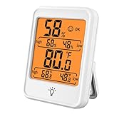 Riintto Raumthermometer Digitales Innen-Hygrometer-Thermometer, Mini-Temperaturmonitor und Luftfeuchtigkeitsmesser für den Luftkomfort im Home Office, Max/Min-Aufzeichnung