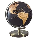 Mascagni Globus Weltkarte Kupfer auf Boden schwarz D 25 cm Halterung und Basis aus M
