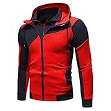 Sweatjacke Sportjacke Herren Sweatshirt Mit Kapuze Kapuzenpullover Herrenmode Kontrastfarbe Sport Lässige Langarm Reißverschluss Kapuzenjacke Zip Hoodie Sw