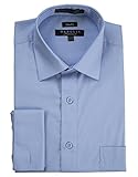 Marquis Herren Hemd Slim Fit French Cuff Spread Collar Solid Dress Shirt (Manschettenknöpfe im Lieferumfang enthalten) - Blau - 41.91 cm Hals 86.36 cm /88.9 cm Ä