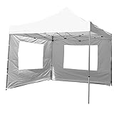 Nexos Profi Faltpavillon Partyzelt Pavillon 3x3 m mit 2 Seitenteilen - hochwertige Ausführung - wasserdichtes Dach mit PVC-Coating - 270 g/m² incl. Tragetasche und Zubehör – Farbe: weiß