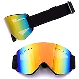 JustSports1 Sportbrillen Skibrillen Kinder Skibrillen Brillen Snowboard-Schneebrillen Atmungsaktive Winddichte Staubdichte Schutzbrille für Skitouren Bergsteigen Tourismus Camping