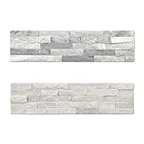 HEXIM Naturstein Wandverblender 2. Wahl - für den Innen- und Außenbereich, hohe Lebensdauer - (Klinkerriemchen Cloudy Grey, 1 Packung) Natursteinplatten Klinker Riemchen Wandpaneele Verb
