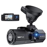 VANTRUE N2S 4K Dashcam Auto Dual 1440P Dash Cam Vorne Hinten, GPS 24Std. Dual Parküberwachung, Dasch-Cam Infrarot Nachtsicht, 2160P Vorne, 2 Zoll 320°Superkondensator Autokamera G Sensor Max. 256GB