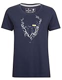 Elkline Damen T-Shirt Mystic mit VW Bulli Siebdruck, Farbe:darkblue, Größe:38