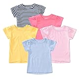 T-Shirt Baby Mädchen 5er-Set - Bio-Baumwolle, Organic Cotton, super weich und bequem - Bunt, Größe 86/92