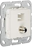 Gira 569703 MJ RJ45 Cat 6A 10 GB, SAT F Gender Changer Einsatz, reinweiß